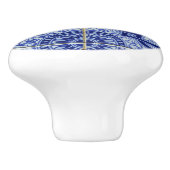 Blauw en Wit Mediterraan Tegel Patroon Elegant Keramische Knop (Zijkant)