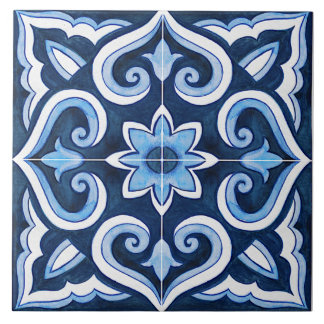Blauw en Wit Mediterraan Tegeltje