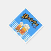 Blauw en wit met Beer Steins Oktoberfest Napkin Servet (Hoek)