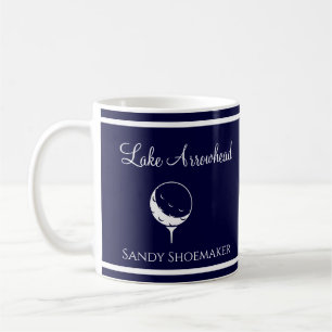 Blauw en wit met de naam Golfer's Coff Koffiemok