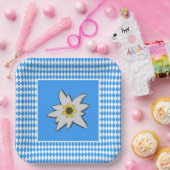 Blauw en wit met Edelweiss Oktoberfest Papieren Bordje (Feest)