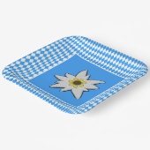 Blauw en wit met Edelweiss Oktoberfest Papieren Bordje (Gebogen)