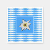 Blauw en wit met Edelweiss Oktoberfest Servet (Voorkant)