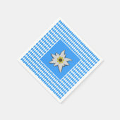 Blauw en wit met Edelweiss Oktoberfest Servet (Hoek)