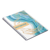 blauw en wit met gouden notitieboek (Rechterzijde)