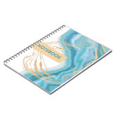 blauw en wit met gouden notitieboek (Linkerzijde)