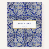 Blauw en wit Middellandse-Zeegebied  Floral Recipe Notitieboek (Voorkant)