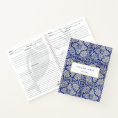 Blauw en wit Middellandse-Zeegebied  Floral Recipe Notitieboek (Binnen)