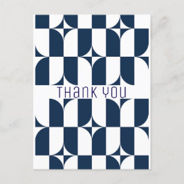 Blauw en wit midden van de eeuw modern briefkaart