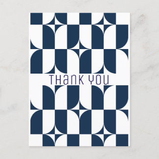 Blauw en wit midden van de eeuw modern briefkaart