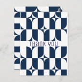 Blauw en wit midden van de eeuw modern briefkaart (Voorkant / Achterkant)