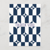 Blauw en wit midden van de eeuw modern briefkaart (Voorkant)