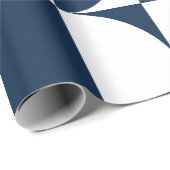 Blauw en wit midden van de eeuw modern cadeaupapier (Rol Hoek)