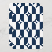 Blauw en wit midden van de eeuw modern kaart (Voorkant / Achterkant)