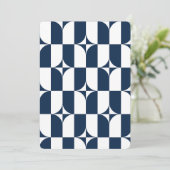 Blauw en wit midden van de eeuw modern kaart (Staand voorkant)