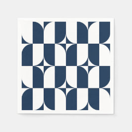 Blauw en wit midden van de eeuw modern servet