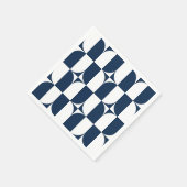 Blauw en wit midden van de eeuw modern servet (Hoek)