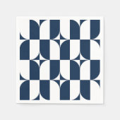 Blauw en wit midden van de eeuw modern servet (Voorkant)
