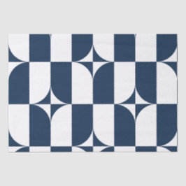 Blauw en wit midden van de eeuw modern tissuepapier