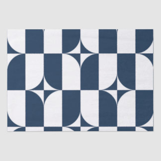 Blauw en wit midden van de eeuw modern tissuepapier