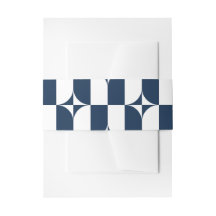 Blauw en wit midden van de eeuw modern