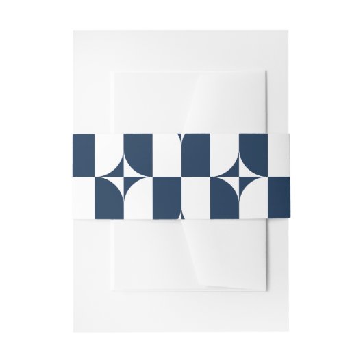 Blauw en wit midden van de eeuw modern uitnodigingen wikkel (Voorkant Voorbeeld)