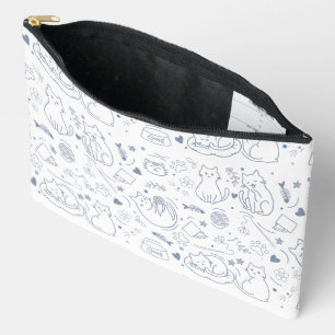 Blauw en Wit Minimaal Ambachtelijk Hobbypatroon Etui