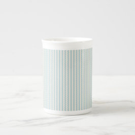 Blauw en wit minimalistisch gestreept patroon porselein kop