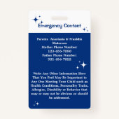 Blauw en Wit Minimalistisch Kind Homeschool ID Badge (Achterkant)