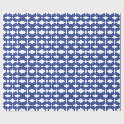 Blauw en Wit Minimalistisch Kust Schelp Eenvoudig Cadeaupapier (Vlak)