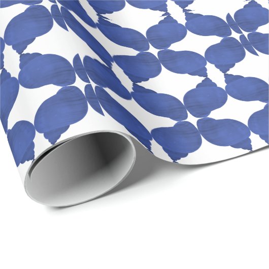 Blauw en wit minimalistisch kustzeeschildpad eenvo cadeaupapier (Rol Hoek)