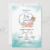 Blauw en wit modern Baby shower Kaart (Voorkant)