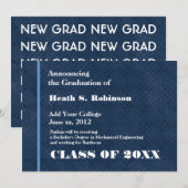 Blauw en Wit Modern College Afstuderen Elk Jaar Aankondiging (Voorkant / Achterkant)