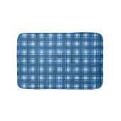 Blauw en wit Modern Denim Plakken Patroon Badmat (Voorkant)