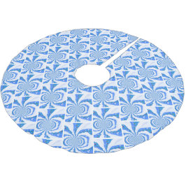 Blauw en wit modern fractal ontwerp kerstboom rok