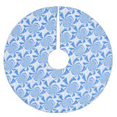Blauw en wit modern fractal ontwerp kerstboom rok (Voorkant)