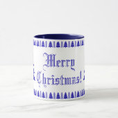 Blauw en wit modern kerstboommodel mok (Midden)