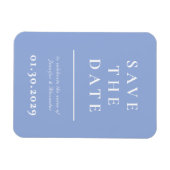 Blauw en wit Modern Save the Date Magnet Magneet (Horizontaal)