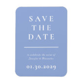 Blauw en wit Modern Save the Date Magnet Magneet (Verticaal)