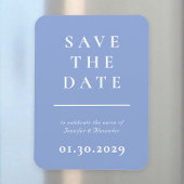 Blauw en wit Modern Save the Date Magnet Magneet