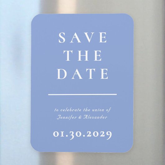 Blauw en wit Modern Save the Date Magnet Magneet