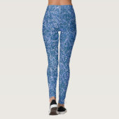 Blauw en wit modern stijlvol trendy patroon leggings (Achterkant)