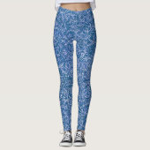 Blauw en wit modern stijlvol trendy patroon leggings (Voorkant)
