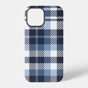 Blauw en wit modern tartan geruit Schots naadloos iPhone 12 Hoesje