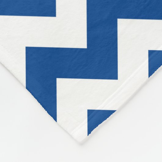 Blauw en wit monogram Chevron Geometric Pattern Fleece Deken (Hoek)