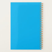 Blauw en wit monogram Eenvoudige legante anner Planner (Achterkant)