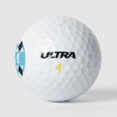 Blauw en wit monogram initiaal golfballen (Logo)