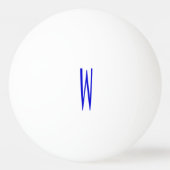 Blauw en wit Monogram Initiaal Ping Pong Pingpongbal (Voorkant)