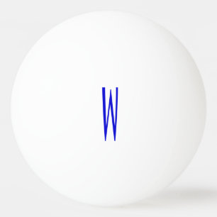 Blauw en wit Monogram Initiaal Ping Pong Pingpongbal