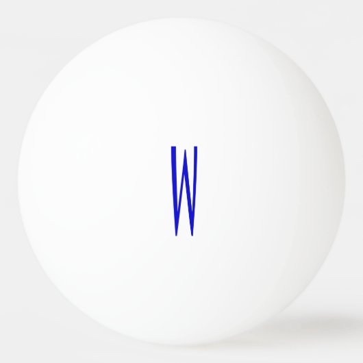 Blauw en wit Monogram Initiaal Ping Pong Pingpongbal (Achterkant)